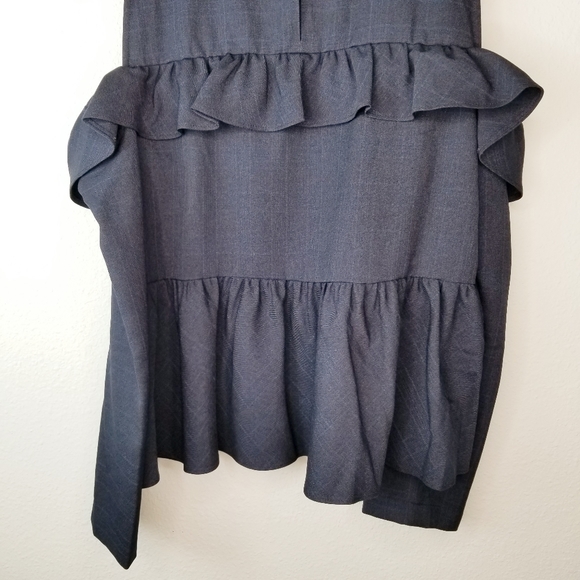 BP Ruffle Cold Shoulder Plaid Peplum Blouse - Picture 7 of 11